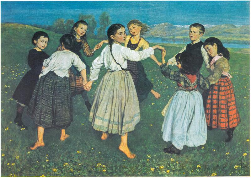 Hans Thoma Der Kinderreigen Norge oil painting art